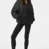Latitude Leichte Pulloverjacke mit halbem Reißverschluss – Schwarz
