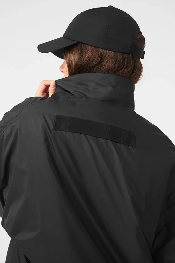 Latitude Leichte Pulloverjacke mit halbem Reißverschluss – Schwarz