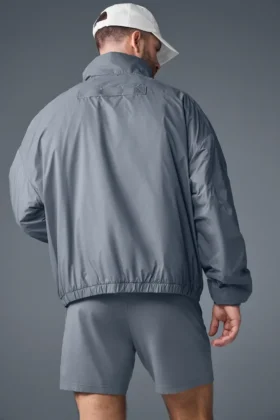 Latitude Leichte Pulloverjacke mit halbem Reißverschluss – Stahlgrau