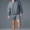 Latitude Leichte Pulloverjacke mit halbem Reißverschluss – Stahlgrau