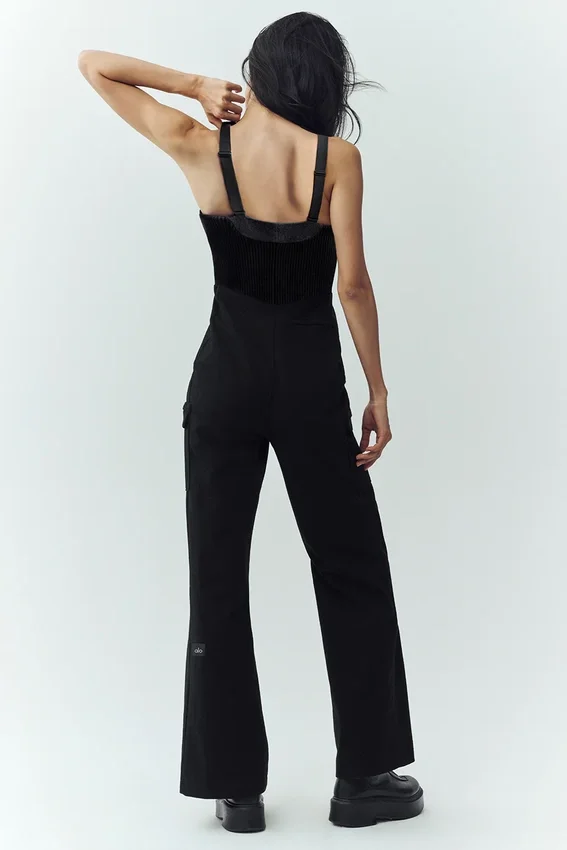 Latzhose „Bunny Slope“ aus Wollmischung – Schwarz