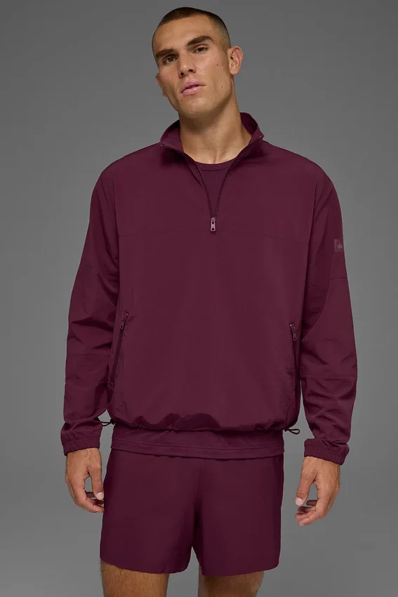 Leichter Takeaway-Pullover – Burgunderrot
