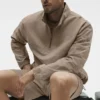 Leichter Takeaway-Pullover – Gravel