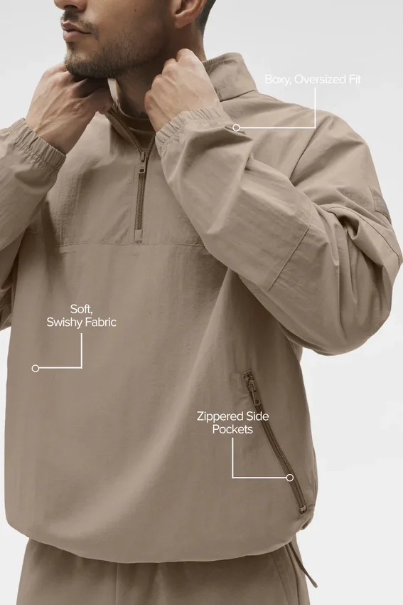 Leichter Takeaway-Pullover – Gravel