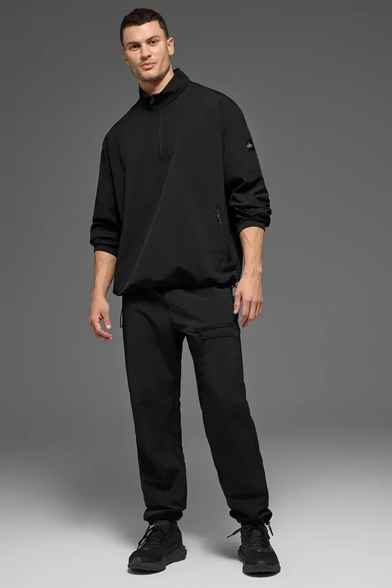 Leichter Takeaway-Pullover – Schwarz