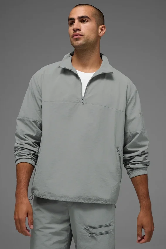 Leichter Takeaway-Track-Pullover – Lunar Grey