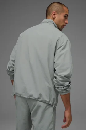 Leichter Takeaway-Track-Pullover – Lunar Grey