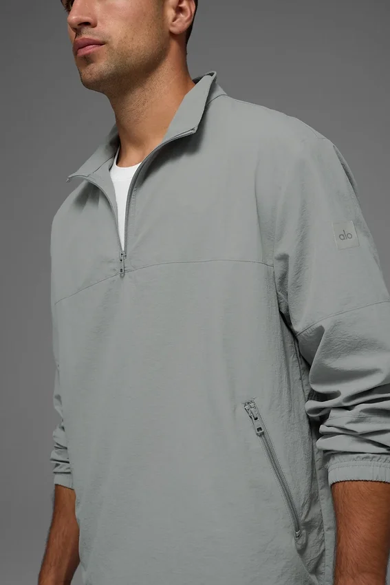 Leichter Takeaway-Track-Pullover – Lunar Grey