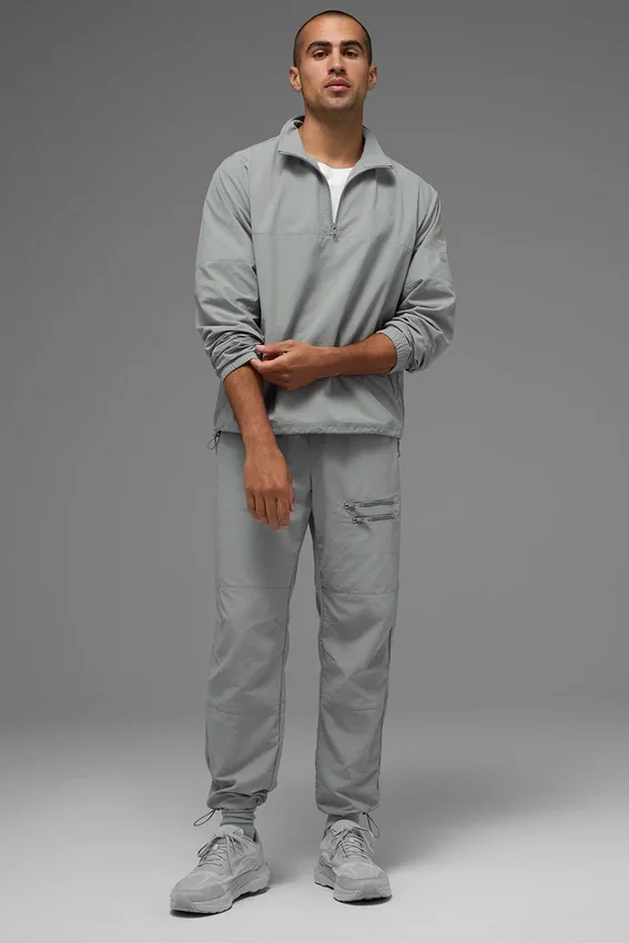 Leichter Takeaway-Track-Pullover – Lunar Grey