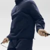 Leichter Takeaway-Track-Pullover – Navy