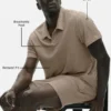 Leinen-Jersey-Polohemd mit Kurzarmshirts im Küstenstil – Gravel