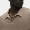 Leinen-Jersey-Polohemd mit Kurzarmshirts im Küstenstil – Gravel