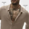 Leinen-Jersey-Pullover „Coastal“ mit Langarmshirts – Gravel