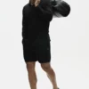 Leinen-Jersey-Pullover „Coastal“ mit Langarmshirts – Schwarz