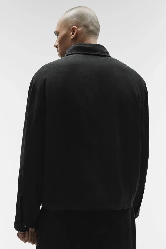 Linen Days Full-Zip-Jacke – Schwarz
