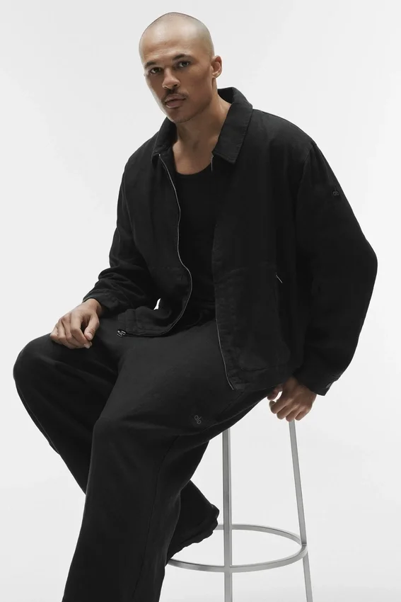 Linen Days Full-Zip-Jacke – Schwarz