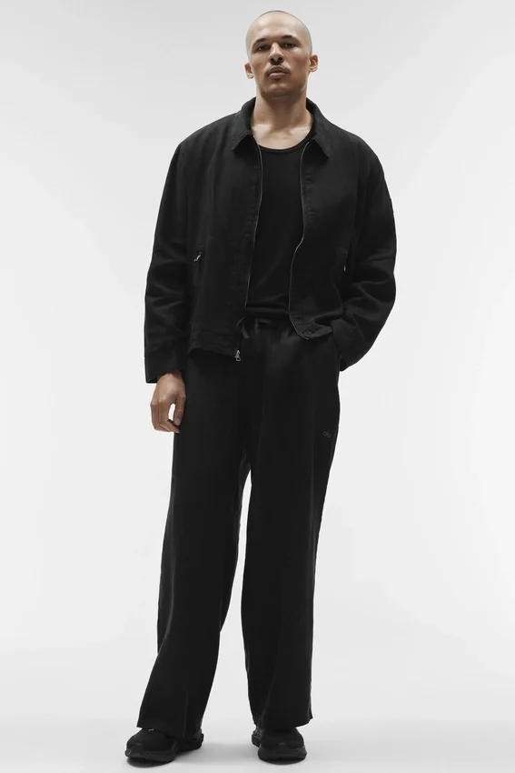 Linen Days Full-Zip-Jacke – Schwarz