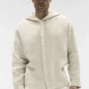 Linen Days Hoodie mit Knopfleiste – Bone