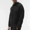 Linen Days Hoodie mit Knopfleiste – Schwarz