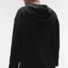 Linen Days Hoodie mit Knopfleiste – Schwarz