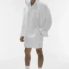 Linen Days Hoodie mit Knopfleiste – Weiß