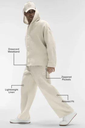Linen Days Hose mit geradem Bein – Bone