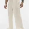 Linen Days Hose mit geradem Bein – Bone