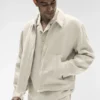 Linen Days Jacke mit durchgehendem Reißverschluss – Bone