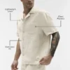 Linen Days Kurzarmshirt – Bone