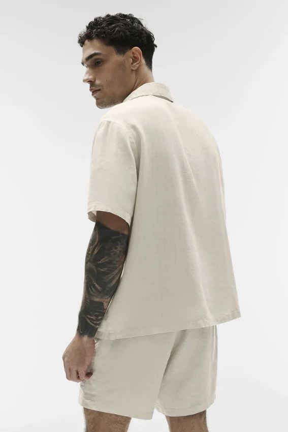 Linen Days Kurzarmshirt – Bone
