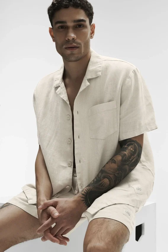 Linen Days Kurzarmshirt – Bone