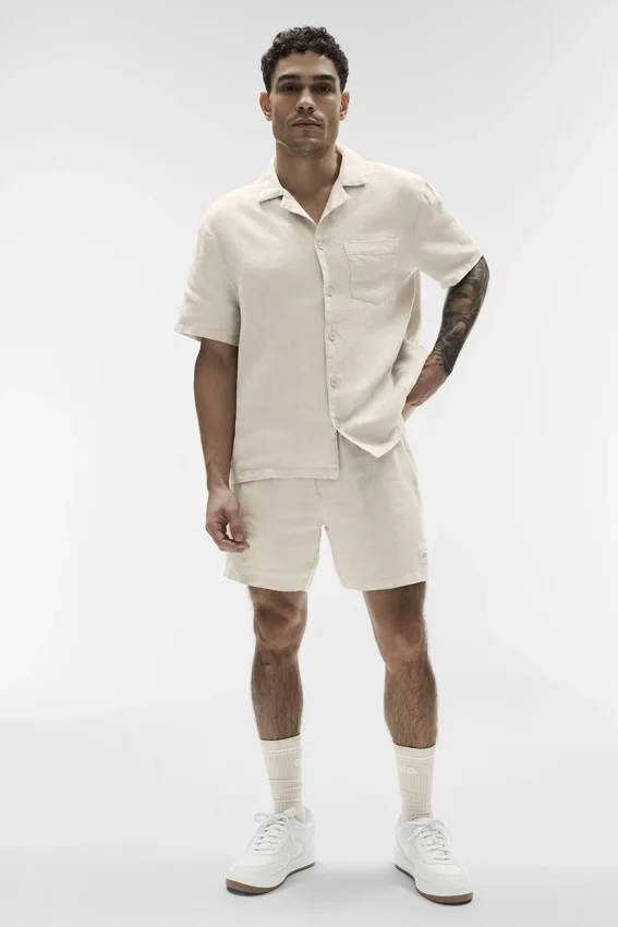 Linen Days Kurzarmshirt – Bone