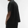 Linen Days Kurzarmshirt mit Knöpfen – Schwarz