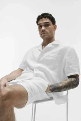 Linen Days Kurzarmshirt – Weiß