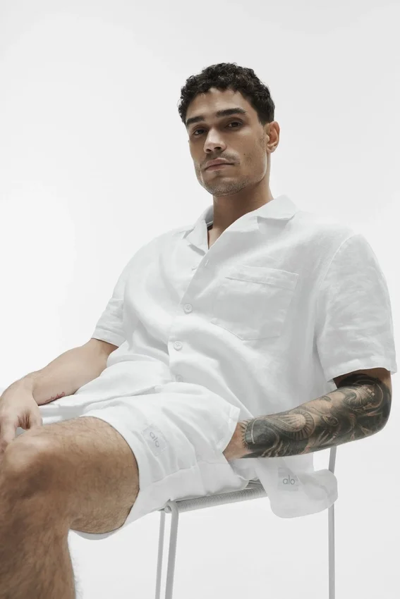 Linen Days Kurzarmshirt – Weiß