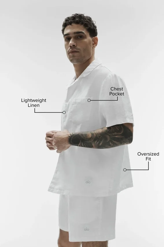Linen Days Kurzarmshirt – Weiß