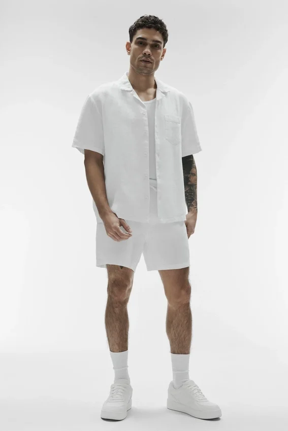 Linen Days Kurzarmshirt – Weiß