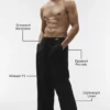 Linen Days Straight-Leg-Hose – Schwarz