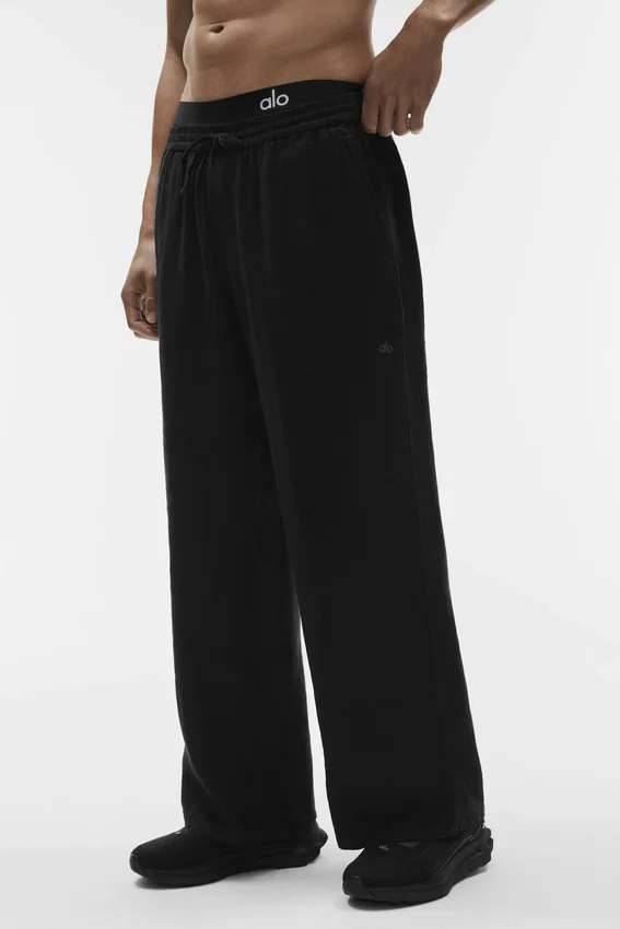 Linen Days Straight-Leg-Hose – Schwarz