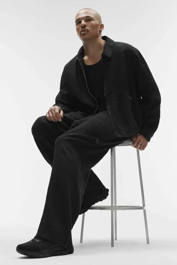 Linen Days Straight-Leg-Hose – Schwarz