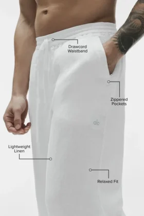 Linen Days Straight Leg Hose – Weiß