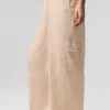 Linen Getaway Cargo-Hose mit weitem Bein – Macadamia