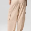 Linen Getaway Cargo-Hose mit weitem Bein – Macadamia