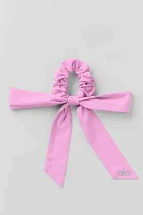„Love Knots“ Haargummi mit Schleife – Bonbon-Herz-Rosa