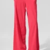 Luftige Hose mit weitem Bein (lang) – Candy Red