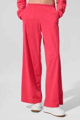 Luftige Hose mit weitem Bein (lang) – Candy Red