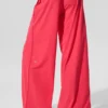 Luftige Hose mit weitem Bein (lang) – Candy Red