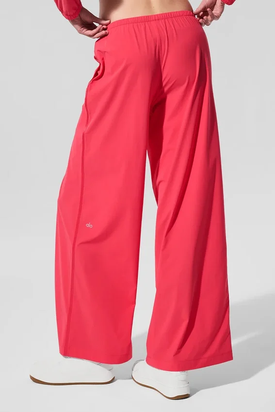 Luftige Hose mit weitem Bein (lang) – Candy Red