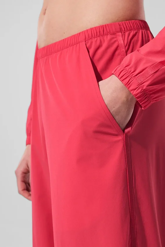 Luftige Hose mit weitem Bein (lang) – Candy Red