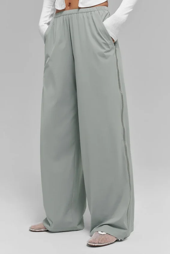 Luftige Hose mit weitem Bein (lang) – Lunar Grey